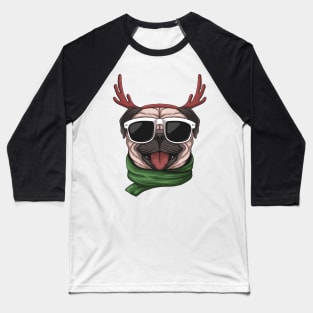 Christmas Pug Dog Baseball T-Shirt